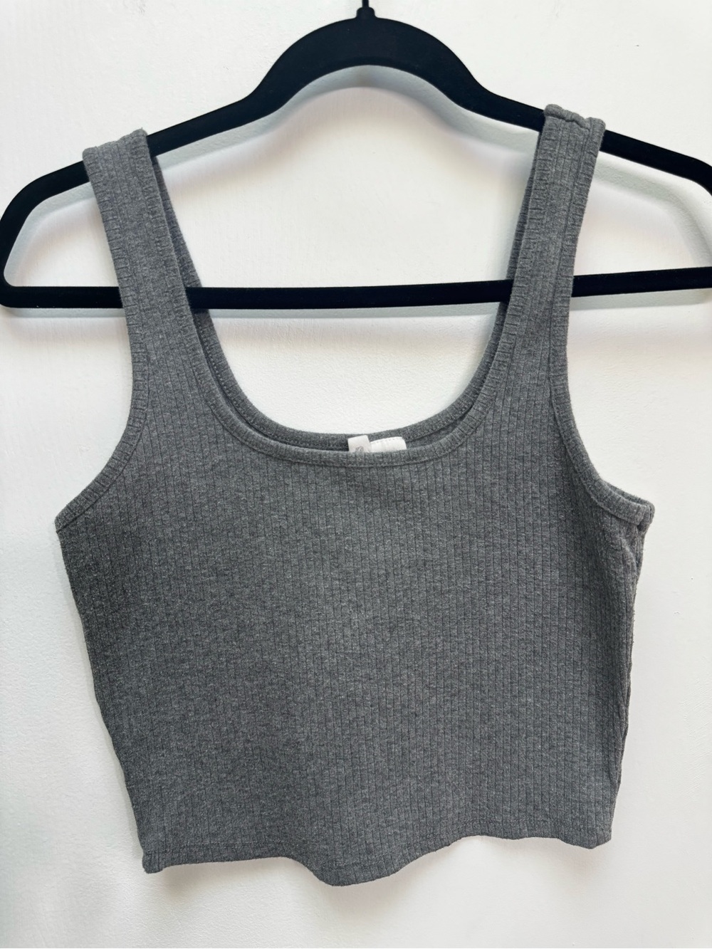 Tilly's Ribbed Scoop Tank Top - Gray